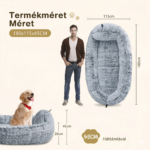 LYNCOHOME Emberi Kutya Fekhely Felnőtteknek, Puha, Kényelmes Óriás Kutya Fekhely Mosható Huzatokkal, Memóriahab, Oldalsó Zseb, Nagyméretű Kutyáknak és Több Kutyás Háztartásoknak, 180 * 115 * 45CM - Image 5